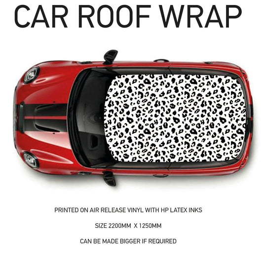 CRW099 Leopard Pattern Roof wrap for Mini or any car universal
