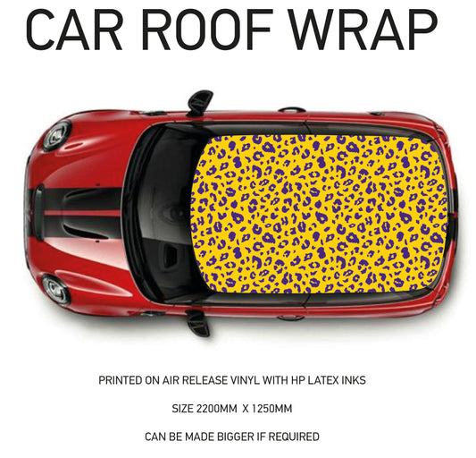 CRW100 Leopard Pattern Roof wrap for Mini or any car universal