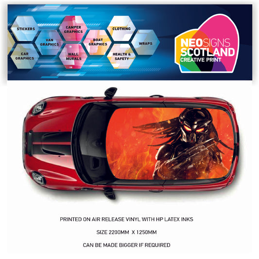 CRW11 Predator Printed Roof wrap for Mini or any car universal