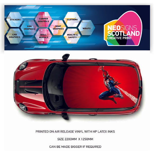 CRW15 Spiderman Printed Roof wrap for Mini or any car universal