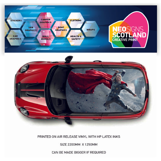 CRW16 Thor Printed Roof wrap for Mini or any car universal