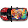 CRW02 Colourful Swirly Swirl Printed Roof wrap for Mini or any car universal