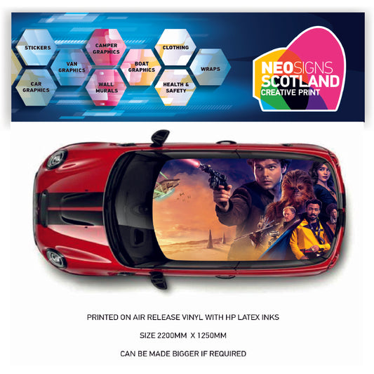 CRW20 Star Wars Printed Roof wrap for Mini or any car universal