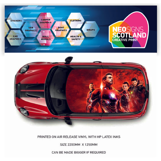 CRW29 Iron Man Roof wrap for Mini or any car universal