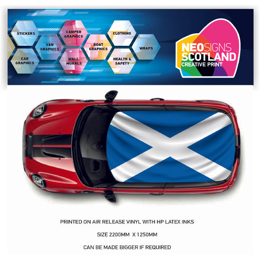 CRW33 Scotland Flag Roof wrap for Mini or any car universal
