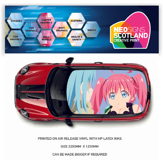 CRW37 Anime Roof wrap for Mini or any car universal