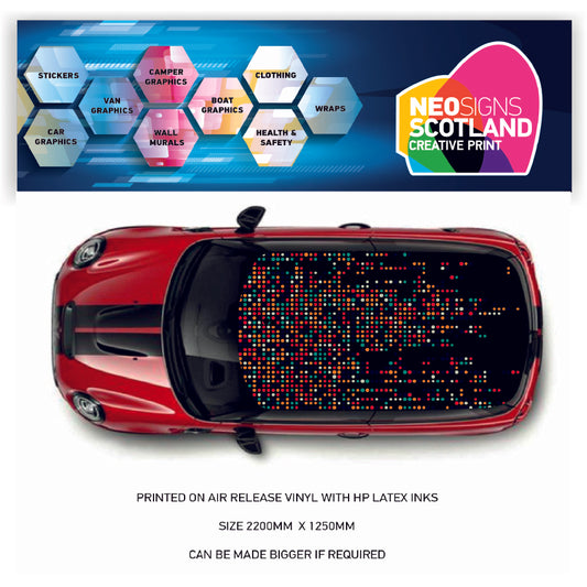 CRW42 Dot Pattern Roof wrap for Mini or any car universal