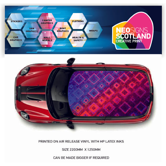 CRW43 Diamonds Roof wrap for Mini or any car universal