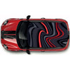 CRW05 Black and Red Wavey LInes Printed Roof wrap for Mini or any car universal