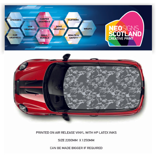 CRW53 Camouflage Roof wrap for Mini or any car universal