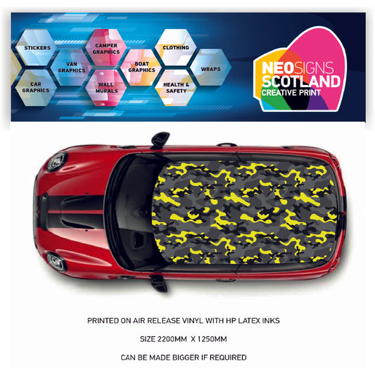 CRW54 Camouflage Style Roof wrap for Mini or any car universal
