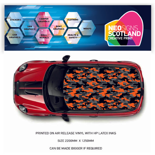 CRW55 Camouflage Roof wrap for Mini or any car universal