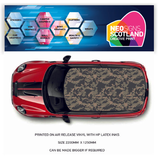 CRW58 Camouflage Roof wrap for Mini or any car universal