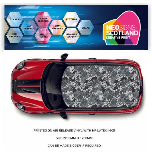 CRW060 Camouflage Roof wrap for Mini or any car universal
