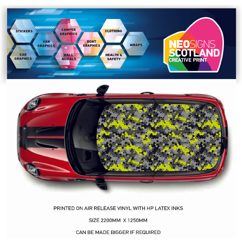 CRW061 Camouflage Roof wrap for Mini or any car universal
