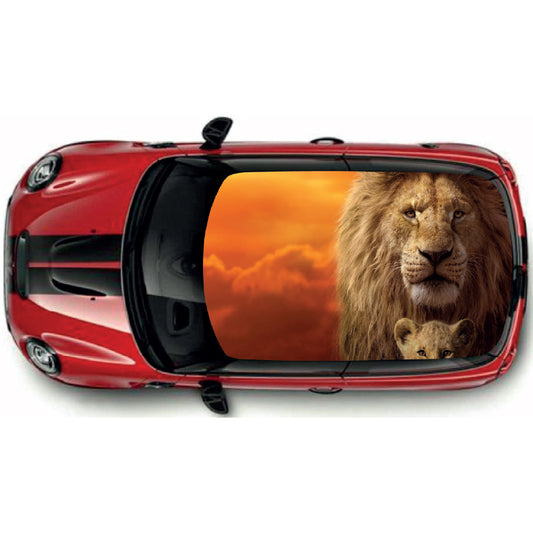CRW12 Lion KIng Printed Roof wrap for Mini or any car universal