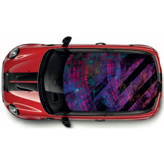 CRW18 Colourful Printed Roof wrap for Mini or any car universal