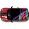 CRW21 Colourful Lines Printed Roof wrap for Mini or any car universal
