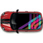 CRW21 Colourful Lines Printed Roof wrap for Mini or any car universal