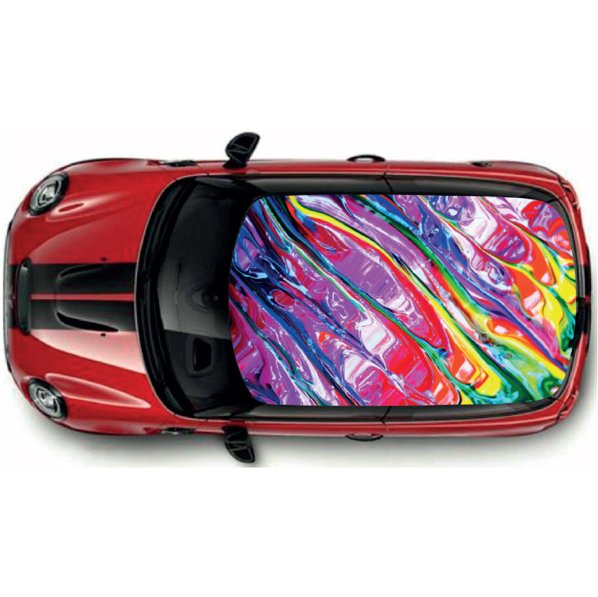 CRW38 Colourful Pattern Roof wrap for Mini or any car universal