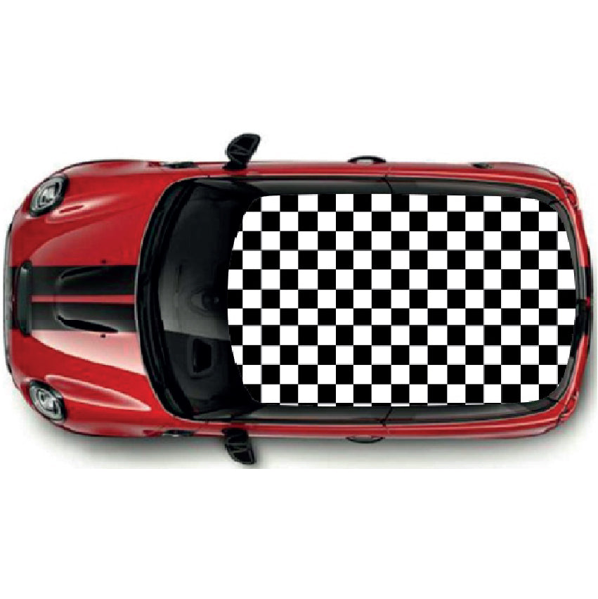 CRW51 Small Chequered Roof wrap for Mini or any car universal