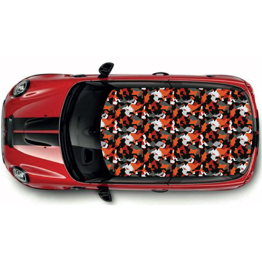 CRW063 Printed Roof Wrap For Mini Or Any Car Universal Various Designs Available