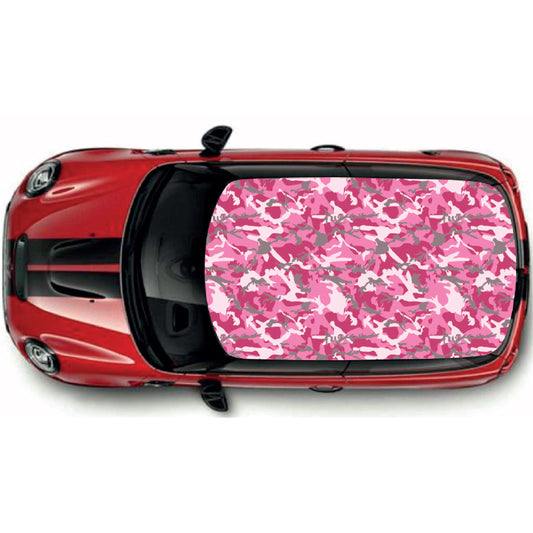 CRW064 Pink Camouflage Roof wrap for Mini or any car universal