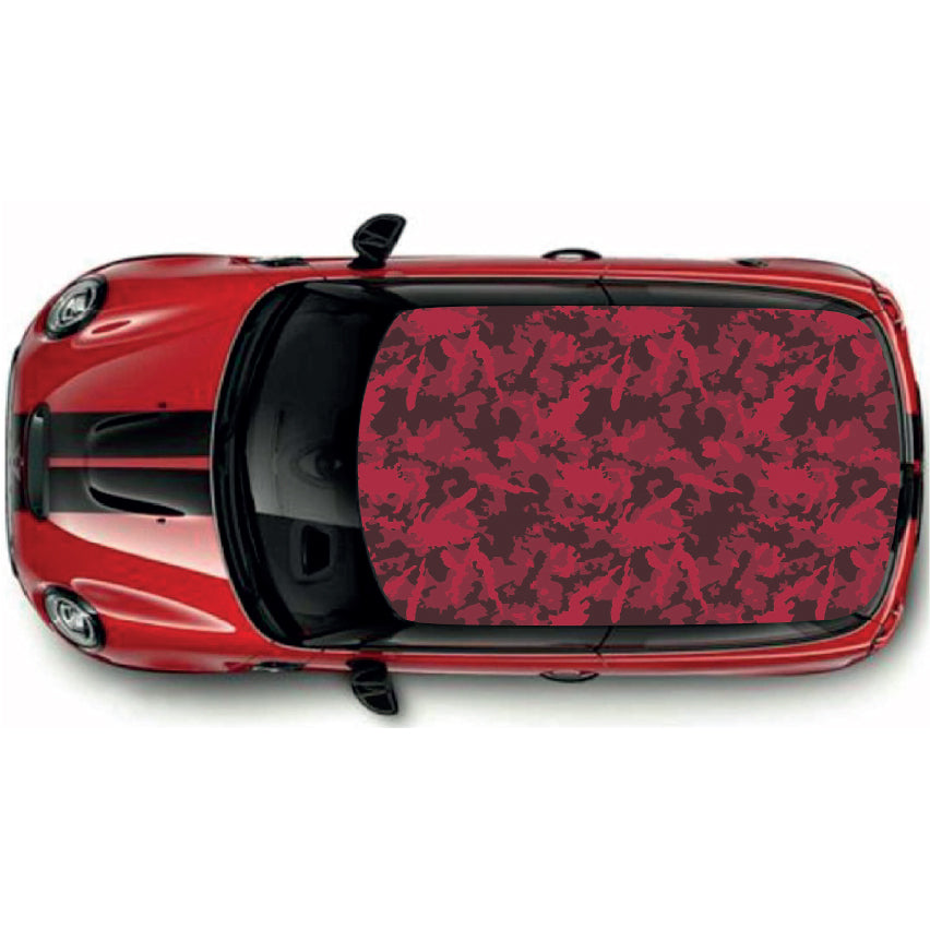CRW066 Burgundy Camouflage Roof wrap for Mini or any car universal