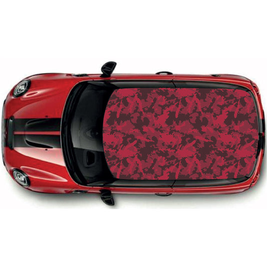 CRW066 Burgundy Camouflage Roof wrap for Mini or any car universal
