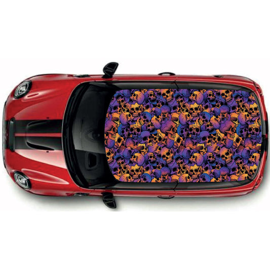 CRW070 Skulls Roof wrap for Mini or any car universal
