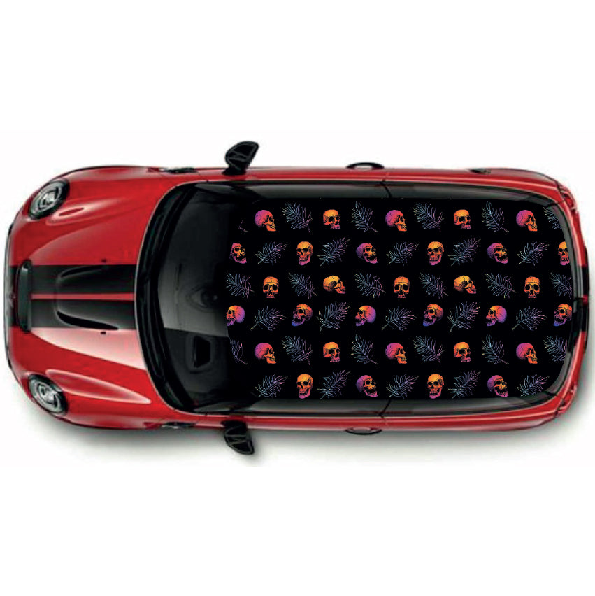 CRW071 Small Skulls Roof wrap for Mini or any car universal
