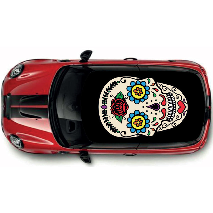 CRW074 Skull Roof wrap for Mini or any car universal