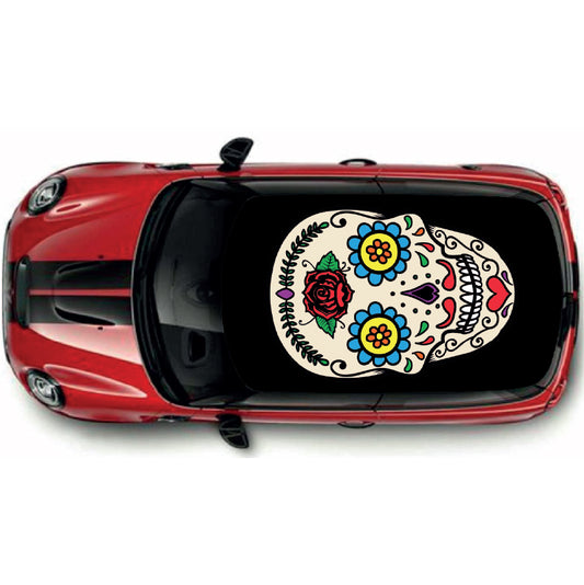 CRW074 Skull Roof wrap for Mini or any car universal