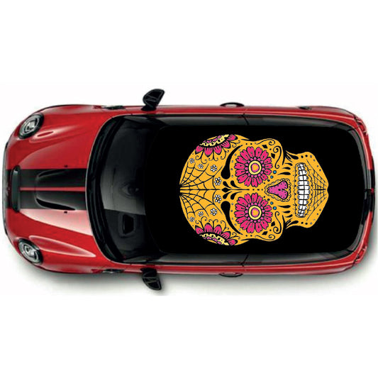 CRW078 Skull Roof wrap for Mini or any car universal