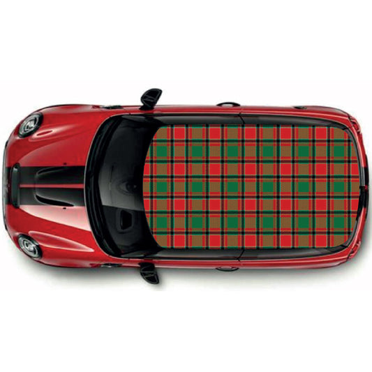 CRW082 Red and Green Tartan Roof wrap for Mini or any car universal