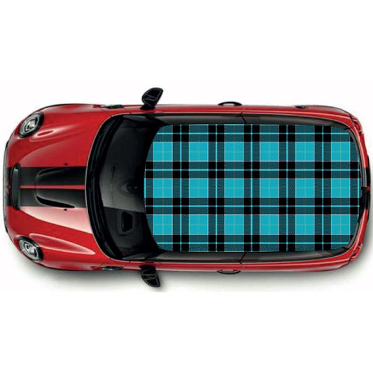 CRW092 Blue Tartan Roof wrap for Mini or any car universal