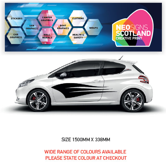CSG02 Car Side Graphics X 2  Universal Will Fit Any Car or Van