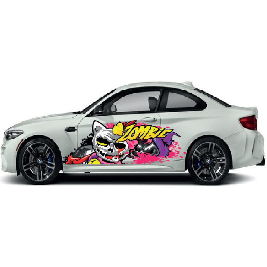 CSW12 Cat Printed Laminated Sides wrap stickers graphics universal