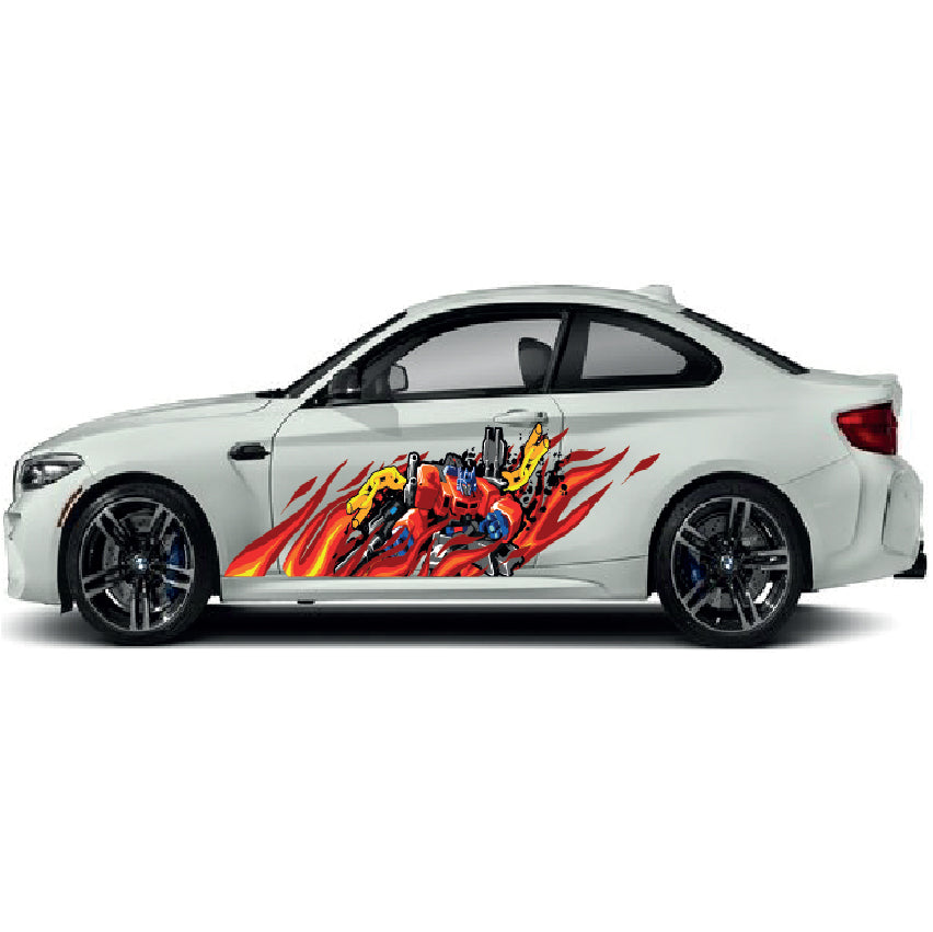 CSW16 Robot Printed Laminated Sides wrap stickers graphics universal