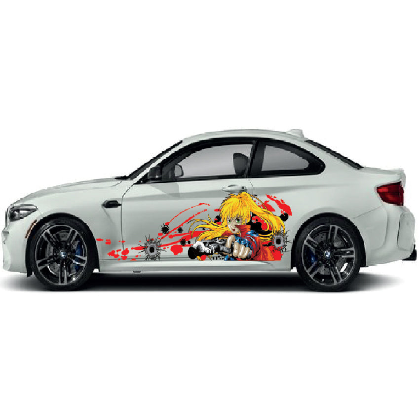 CSW21 Anime fighter Printed Laminated Sides wrap stickers graphics universal