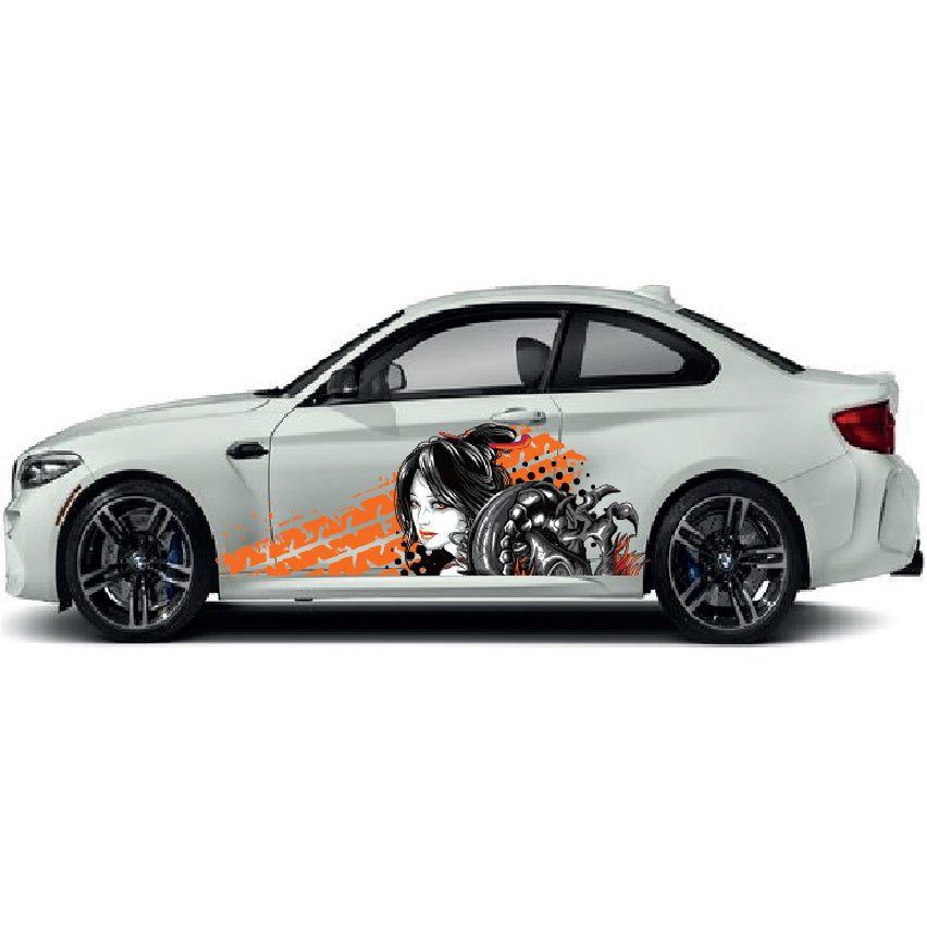 CSW23 Manga Printed Laminated Sides wrap stickers graphics universal