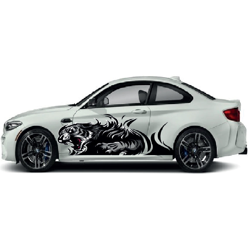 CSW25 Tiger Printed Laminated Sides wrap stickers graphics universal