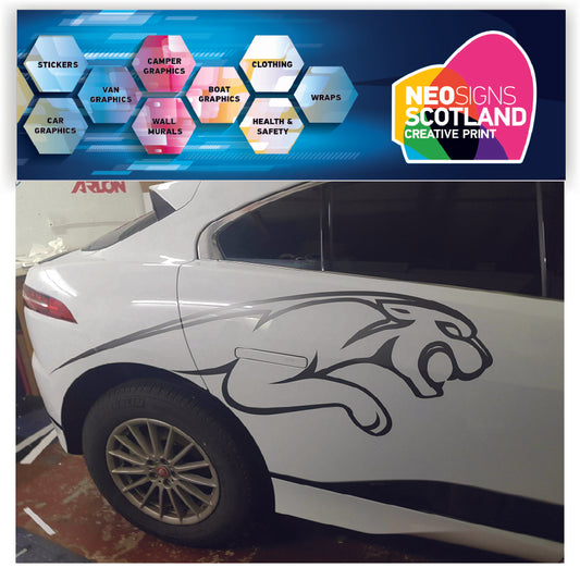 CUSTOM Leaping Big Cat graphics decals stickers