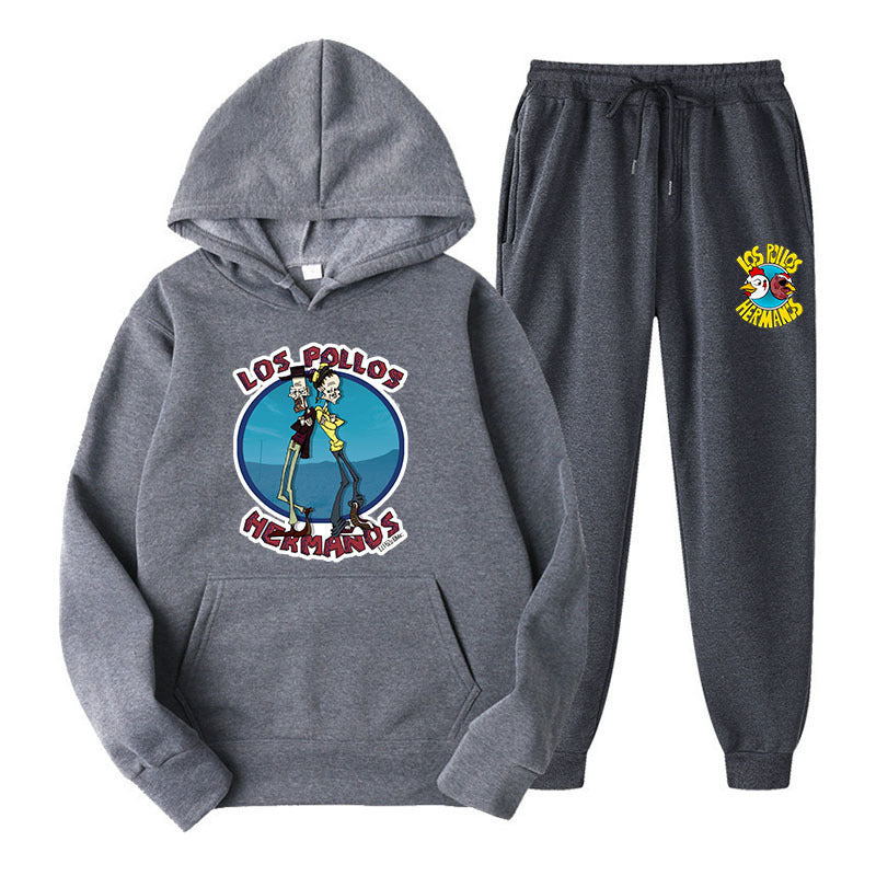 Los Pollos Hermanos Unisex Hoodie Set, Two-Piece Casual Sweatshirt Tops