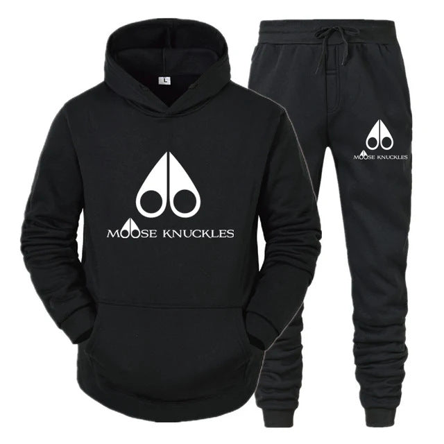 Men's Plus Size Spider Print Hoodie and Sweatpants Set