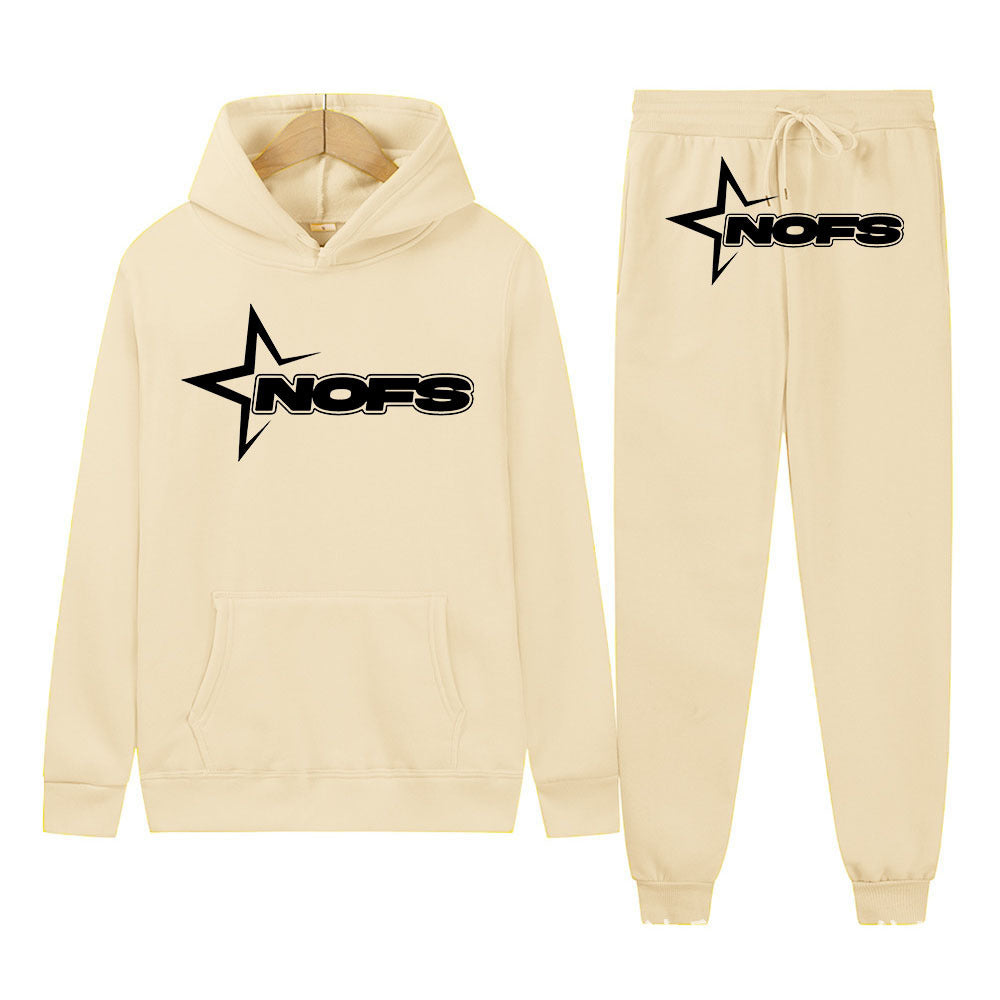 Y2K Goth Punk Rock Streetwear NOES Unisex Two-Piece Hoodie Set