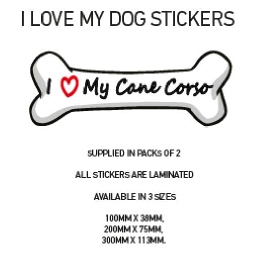 DBS01-10 Funny I Love My Dog Vinyl Sticker x2 Car Van Decal Pet Animal Lover Various Designs Available