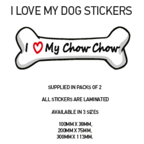 DBS01-50 Funny I Love My Dog Vinyl Sticker x2 Car Van Decal Pet Animal Lover Various Designs Available