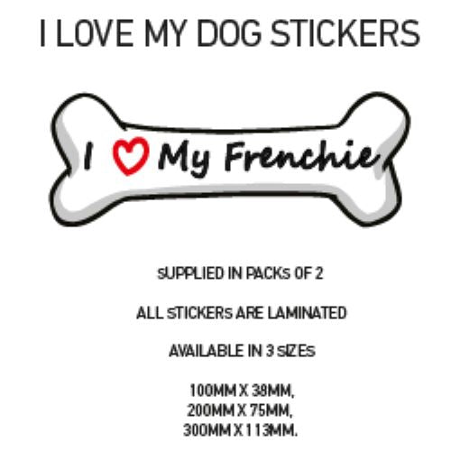 DBS01-50 Funny I Love My Dog Vinyl Sticker x2 Car Van Decal Pet Animal Lover Various Designs Available