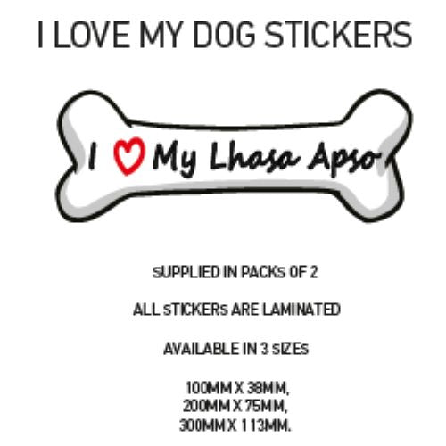 DBS01-50 Funny I Love My Dog Vinyl Sticker x2 Car Van Decal Pet Animal Lover Various Designs Available